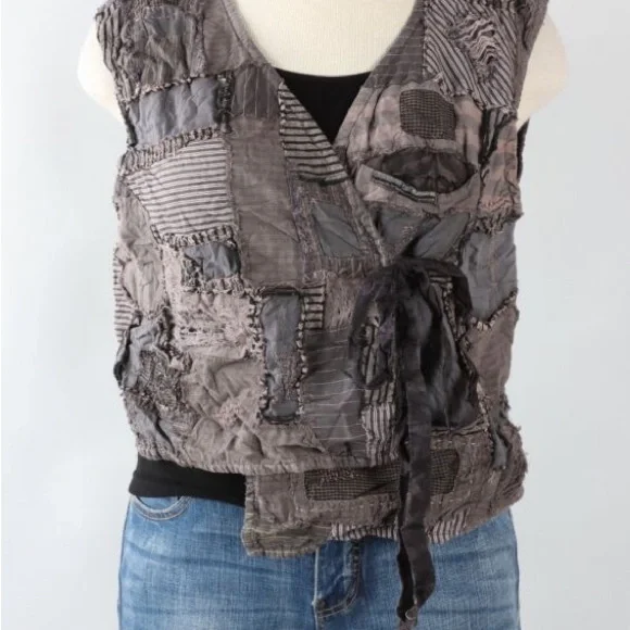 Magnolia Pearl Black and Gray Patchwork Nikha Vest - Picture 9 of 10